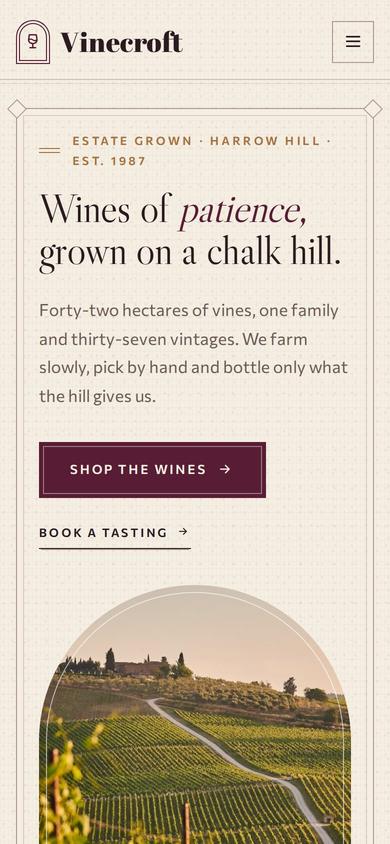 Vinecroft on mobile